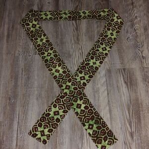 Green and brown 67" sash